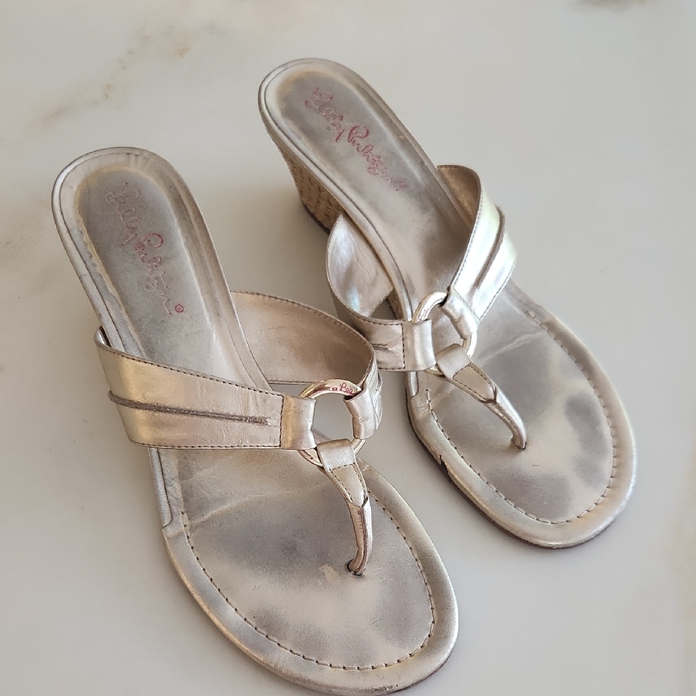Lilly Pulitzer McKim Gold Women's Sandals 8M